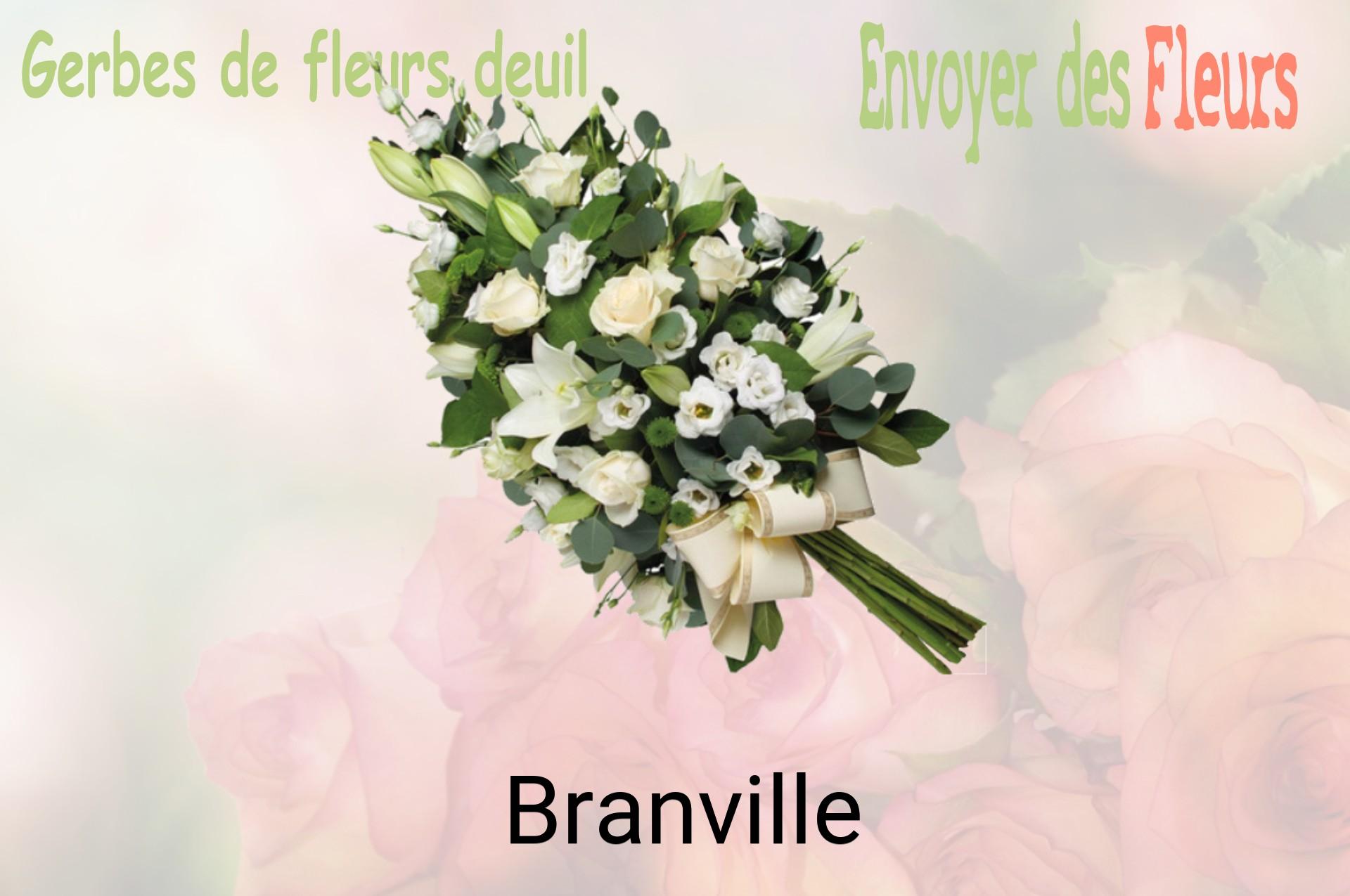 Gerbe de fleurs de deuil livrée à Branville